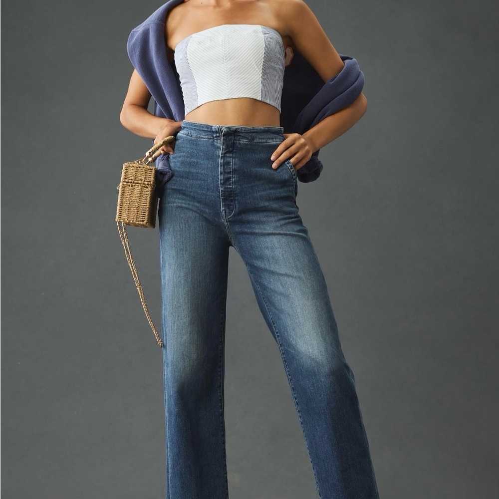 NWT Mother The Cinch Greaser High Rise Wide Leg Ankle Jean size 24